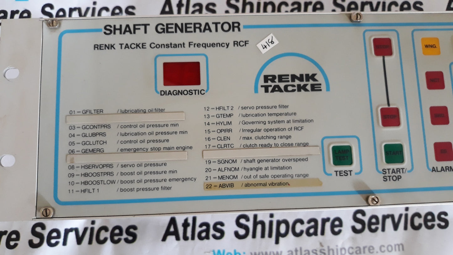 RENK SHAFT GENERATOR RCF CONTROL PANEL