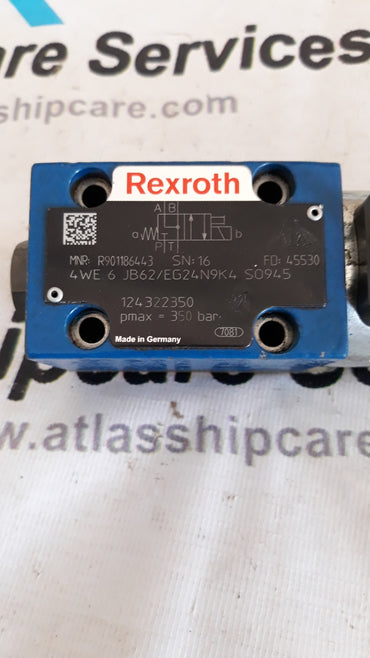 REXROTH HYDRAULICS 4WE 6JB62/EG24N9K4 S0945 SOLENOID OPERATED DIRECTIONAL VALVE