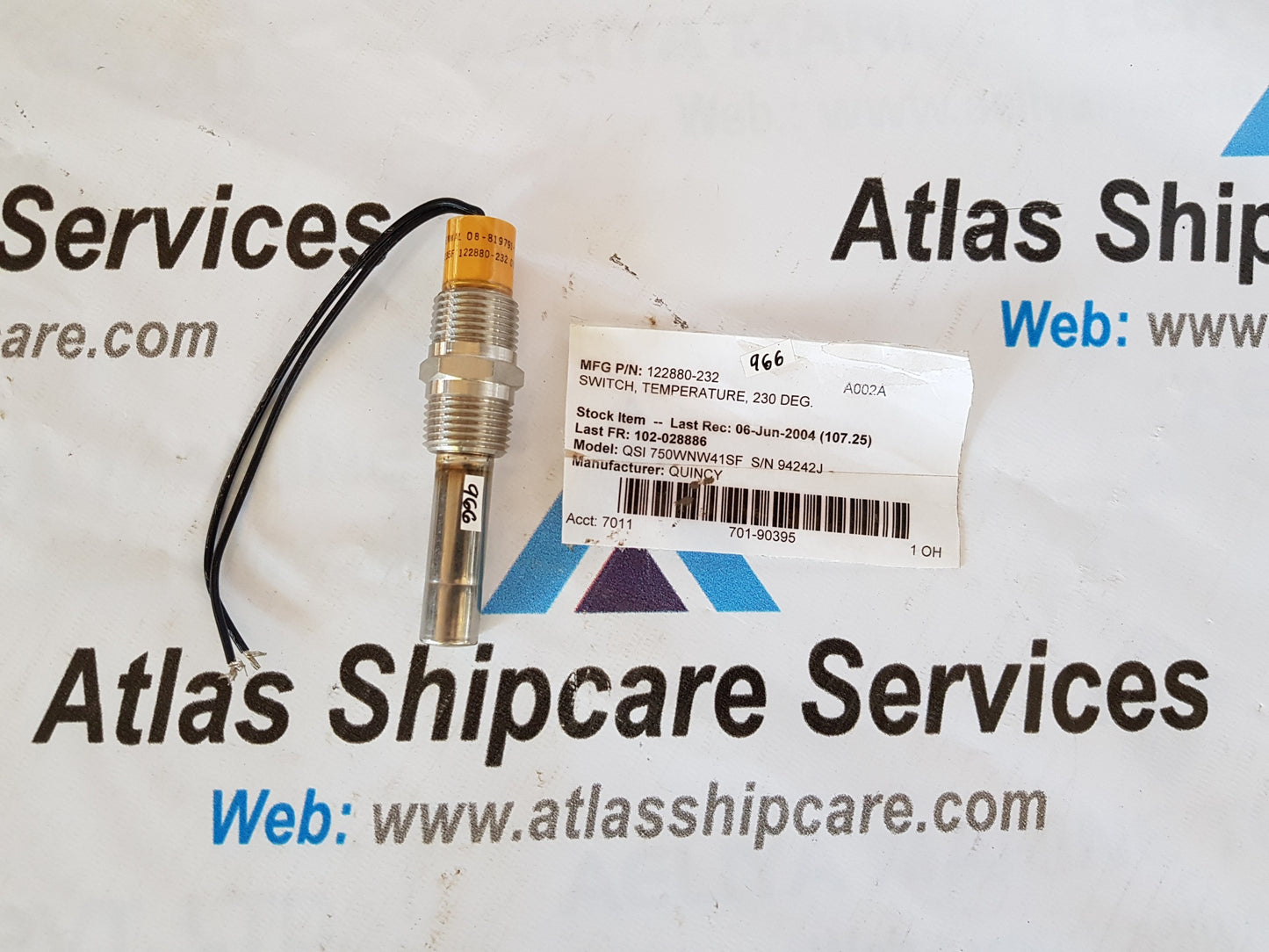 QUINCY COMPRESSORE TEMPERATURE SWITCH QSI 750WNW41SF
