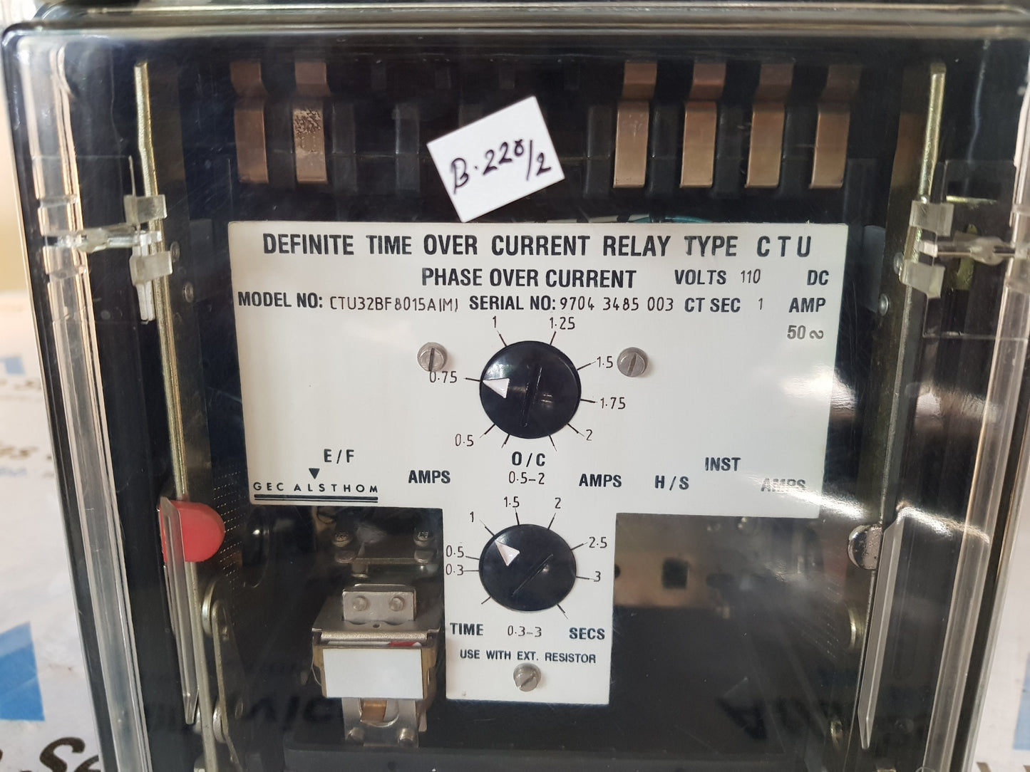 GEC ALSTHOM CTU32BF8015A DEFINITE TIME OVER CURRENT RELAY