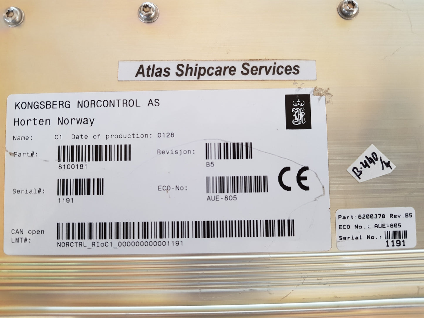 KONGSBERG NORCONTROL AS C1 DATE OF PRODUCTION