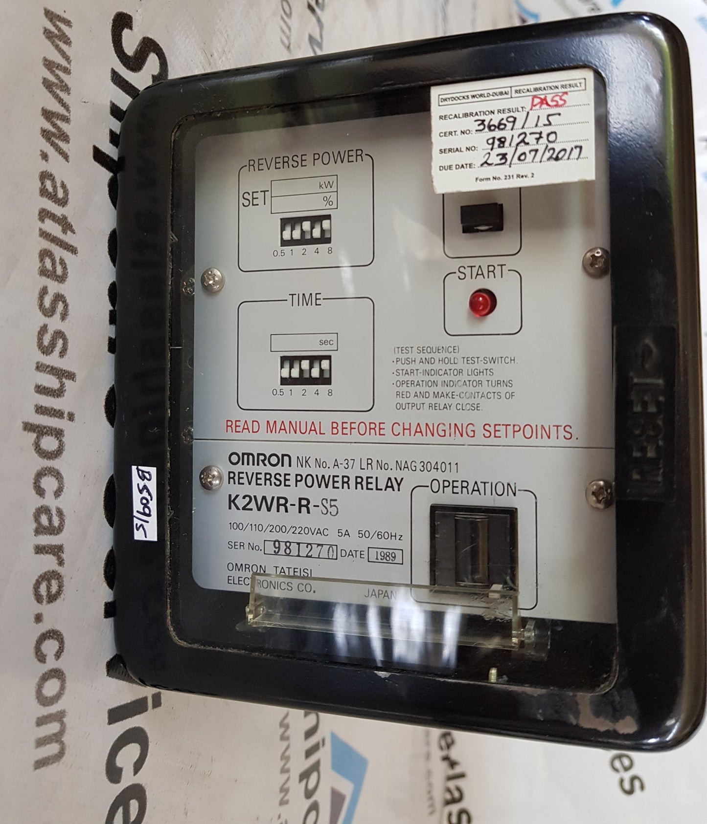 OMRON REVERSE POWER RELAY K2WR-RS5