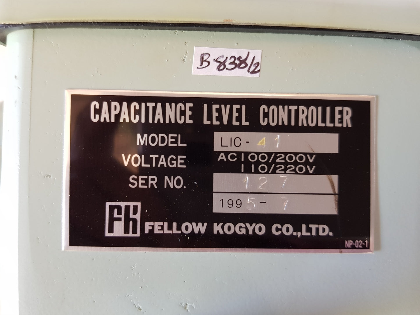 Fellow Kogyo Capacitance Level Controller Lic-41