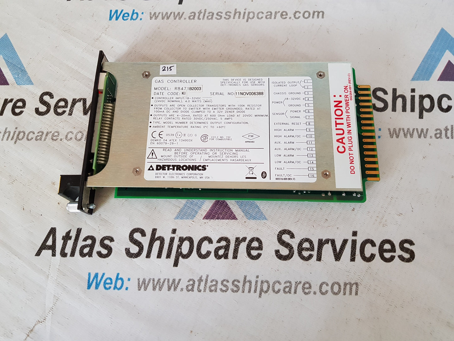 DET-TRONICS GAS CONTROLLER R8471B2003 PCB CARD