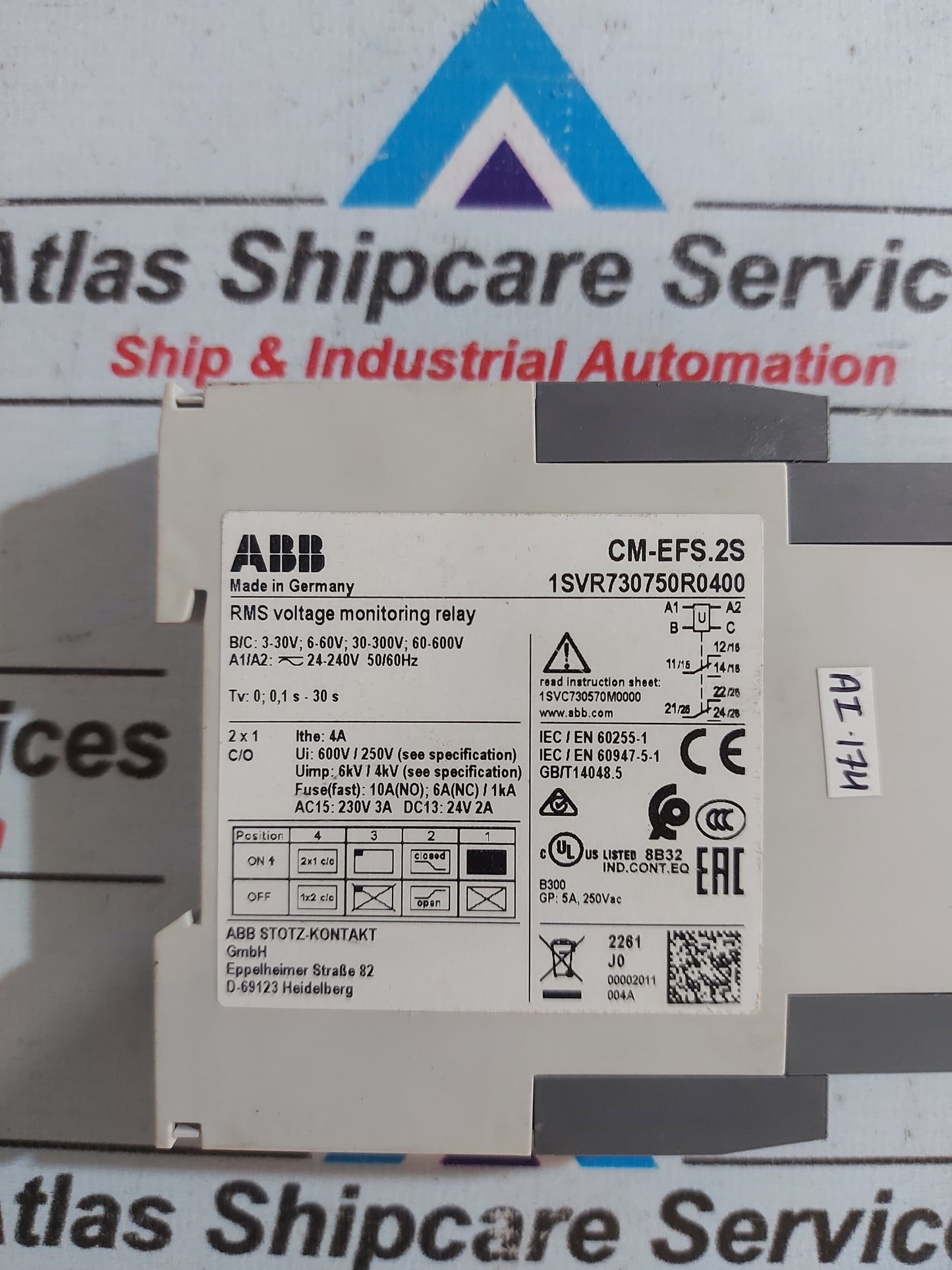 ABB CM-EFS.2S RMS VOLTAGE MONITORING RELAY