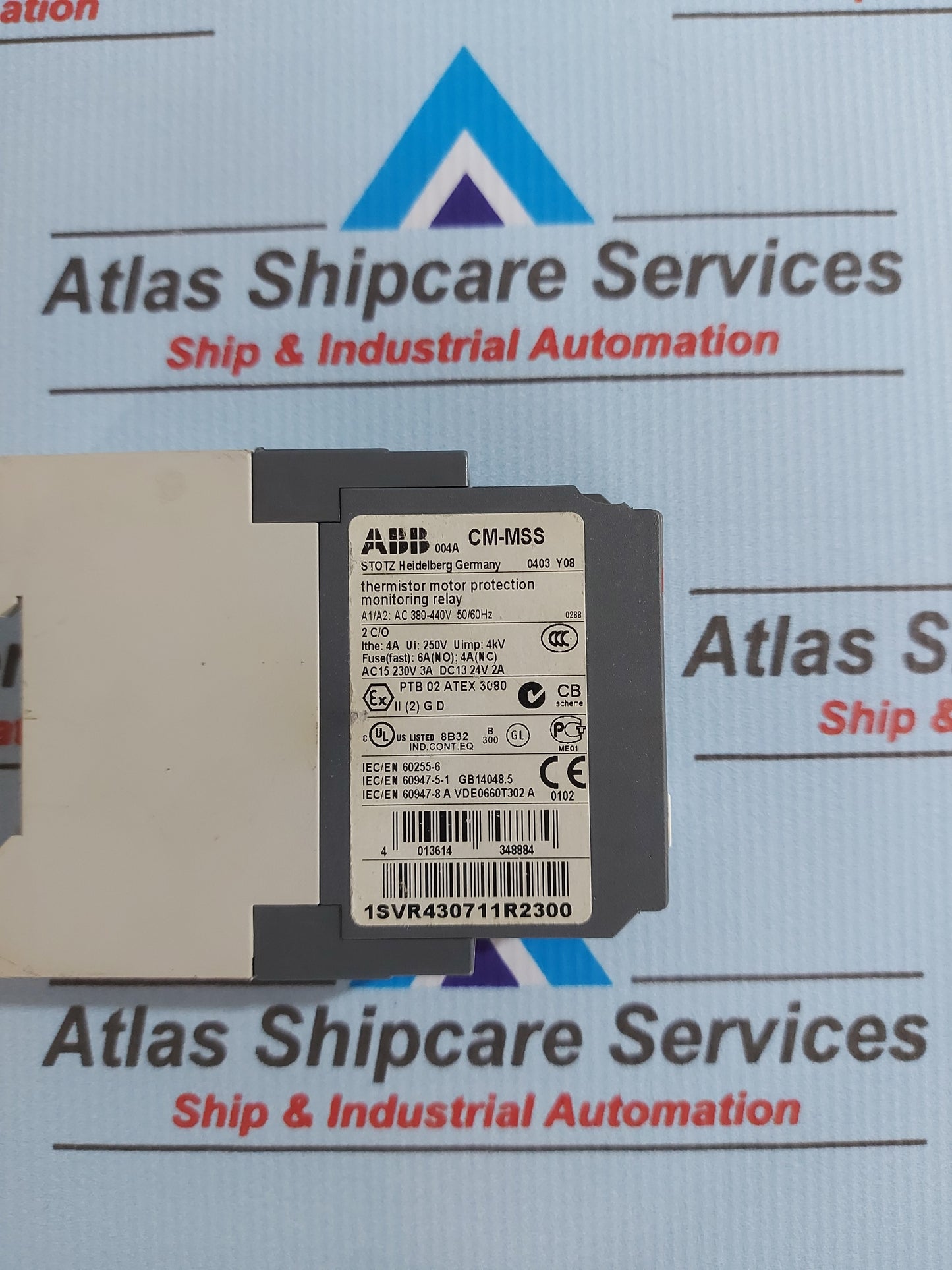 ABB CM-MSS THERMISTOR MOTOR PROTECTION MONITORING RELAY 1SVR430711R2300