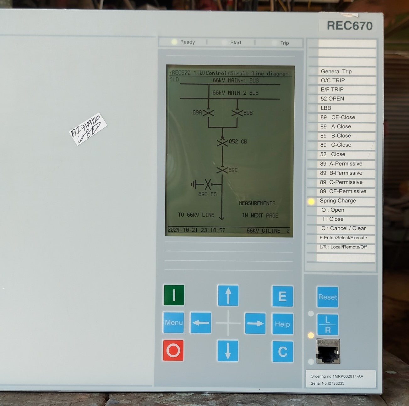 ABB REC670 BAY CONTROL IED 1MRK002814-AA