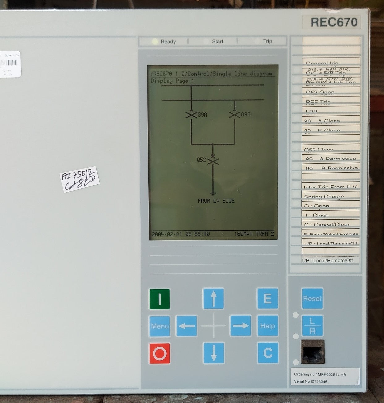 ABB REC670 BAY CONTROL IED 1MRK002814-AB