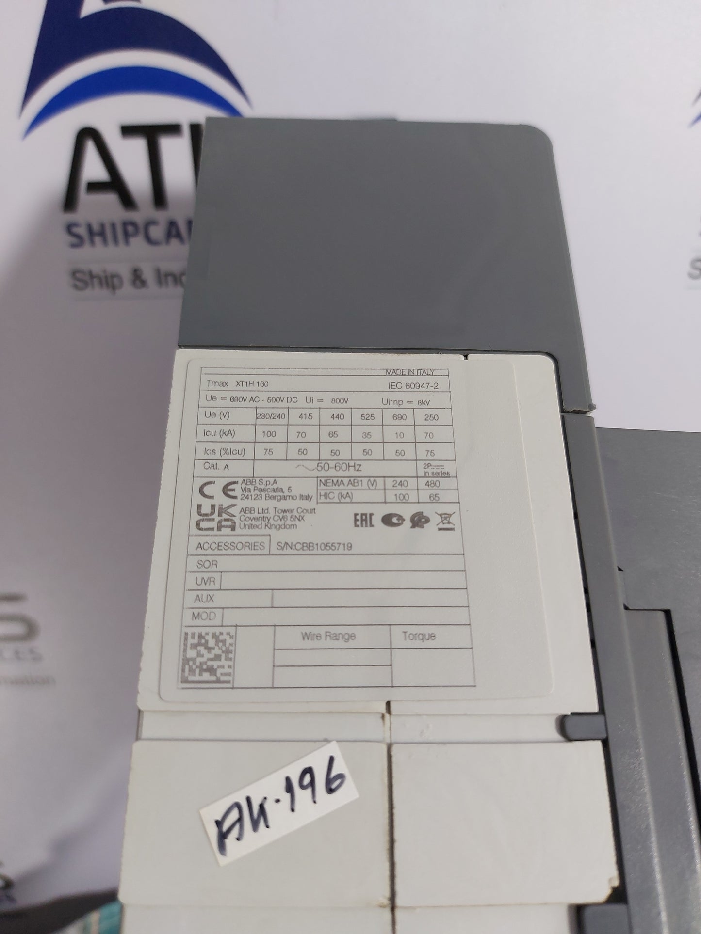 ABB SACE Tmax XT1H 160 RESIDUAL CURRENT DEVICE