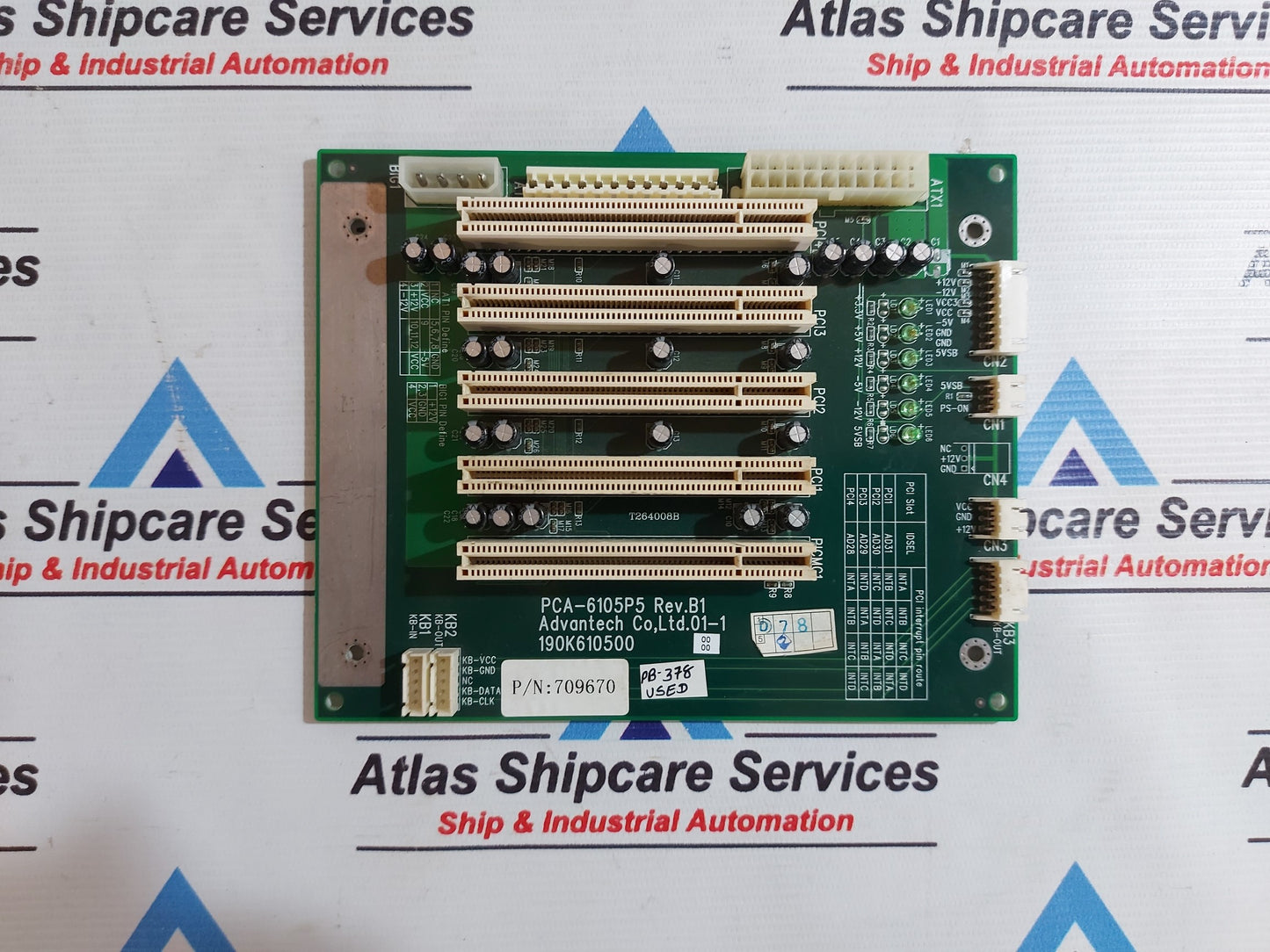 ADVANTECH PCA-6105P5 REV.B1 709670 5-SLOT PCI BACKPLANE BOARD PB378