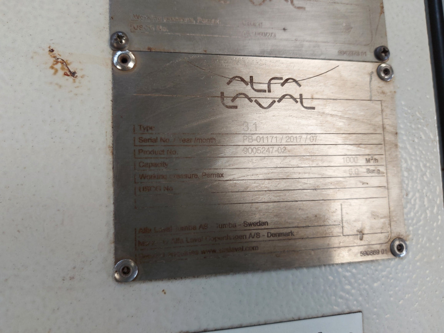 ALFA LAVAL CONTROL CABINET 9025738 80 VER.1