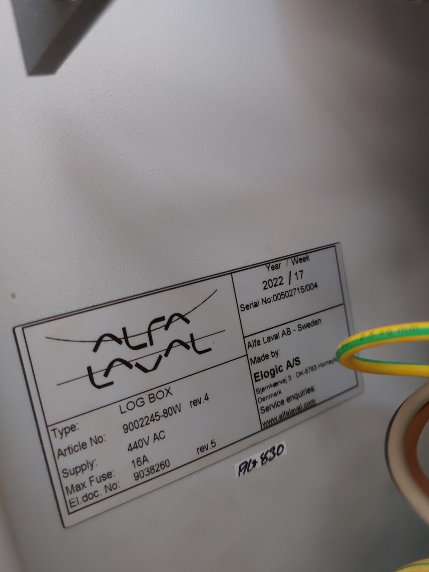 ALFA LAVAL LOG BOX BALLAST WATER TREATMENT SYSTEM