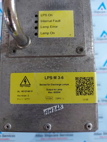 ALFA LAVAL LPS M 3-6 LAMP POWER SUPPLY 9012146 01 REVISION 3