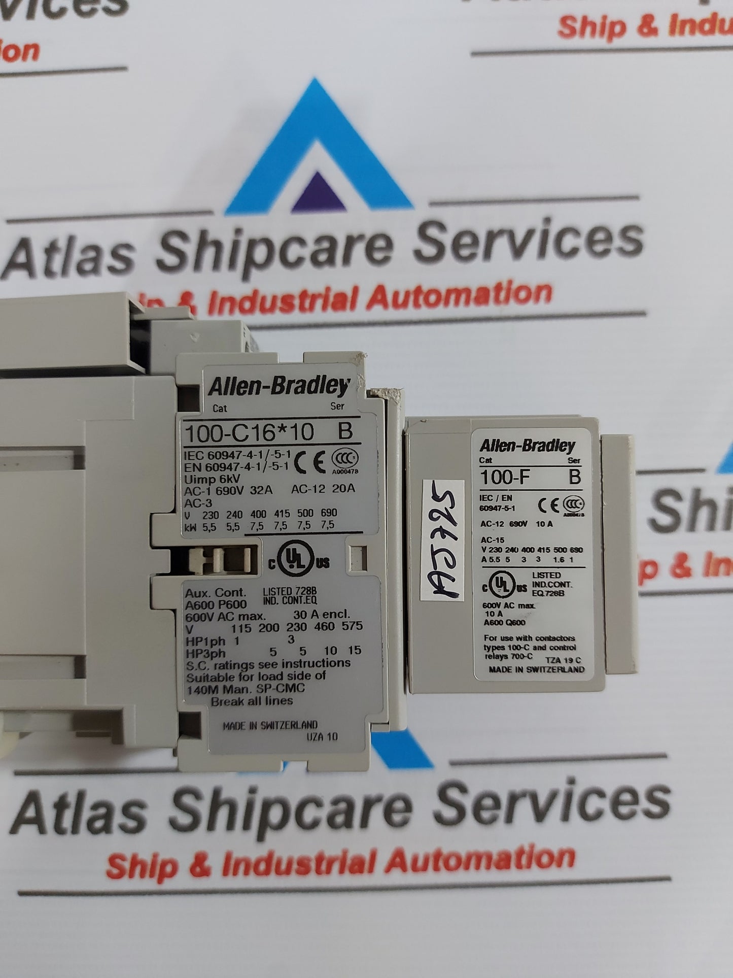 ALLEN-BRADLEY 100-C16*10 SER.B AUXILIARY CONTACT RELAY