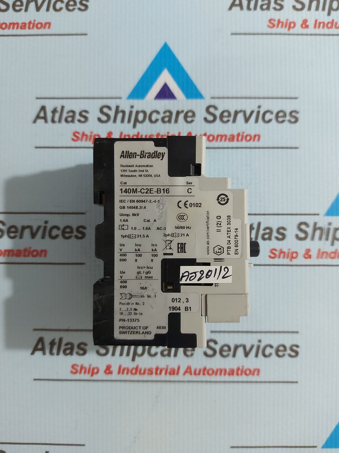ALLEN-BRADLEY 140M-C2E-B16 SERIES C MOTOR PROTECTION CIRCUIT BREAKER