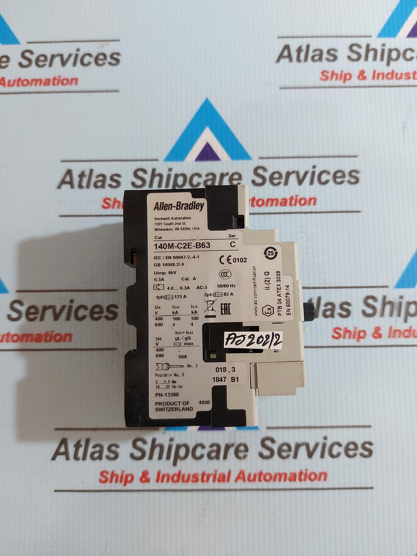 ALLEN-BRADLEY 140M-C2E-B63 SERIES C MOTOR PROTECTION CIRCUIT BREAKER