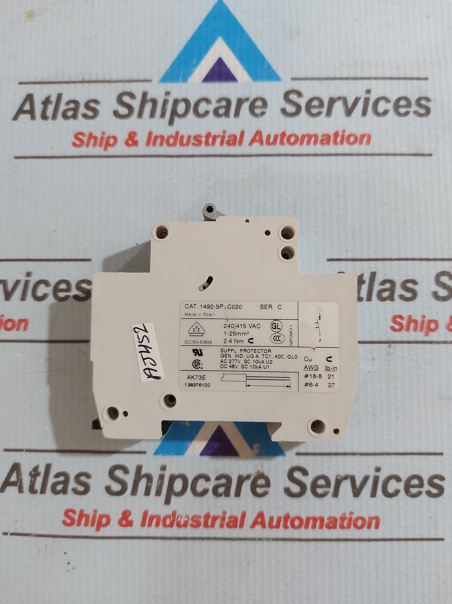 ALLEN-BRADLEY 1492-SP1C020 SER.C 1-POLE CIRCUIT BREAKER 2A