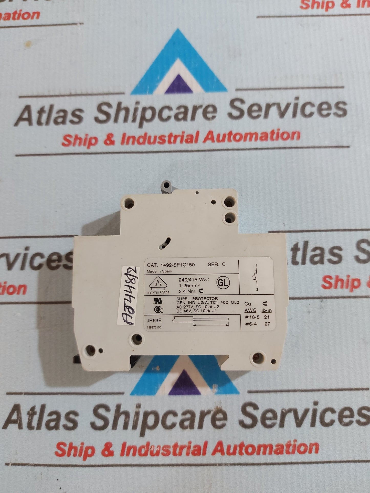 ALLEN-BRADLEY 1492-SP1C150 SER.C CIRCUIT BREAKER 15A 1 POLE