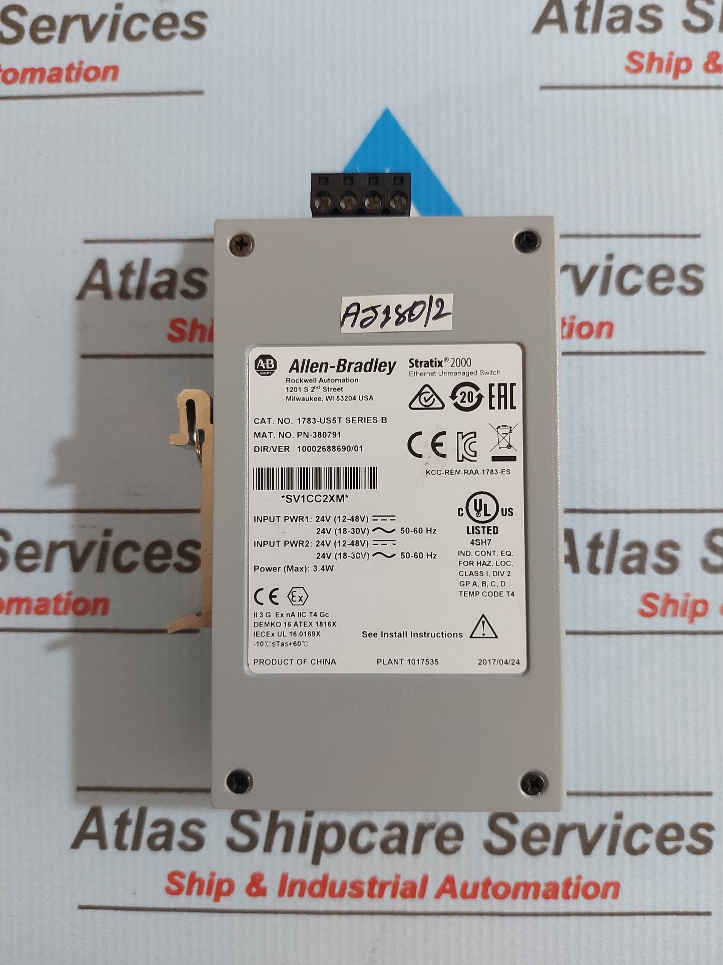 ALLEN-BRADLEY 1783-US5T STRATIX 2000 ETHERNET UNMANAGED SWITCH SERIES B 24V