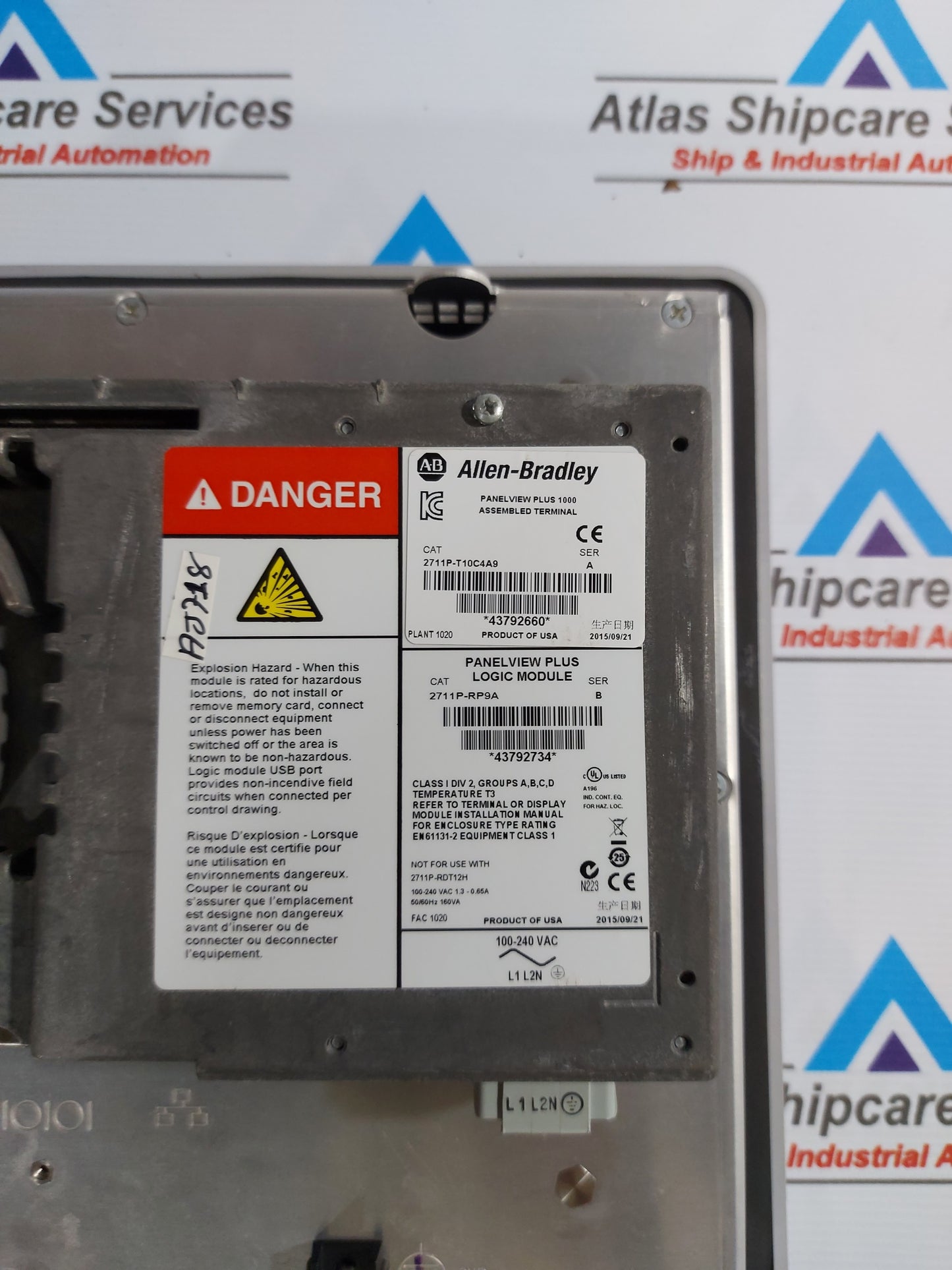 ALLEN-BRADLEY 2711P-RDT10C SER.B COLOR TOUCH DISPLAY MODULE