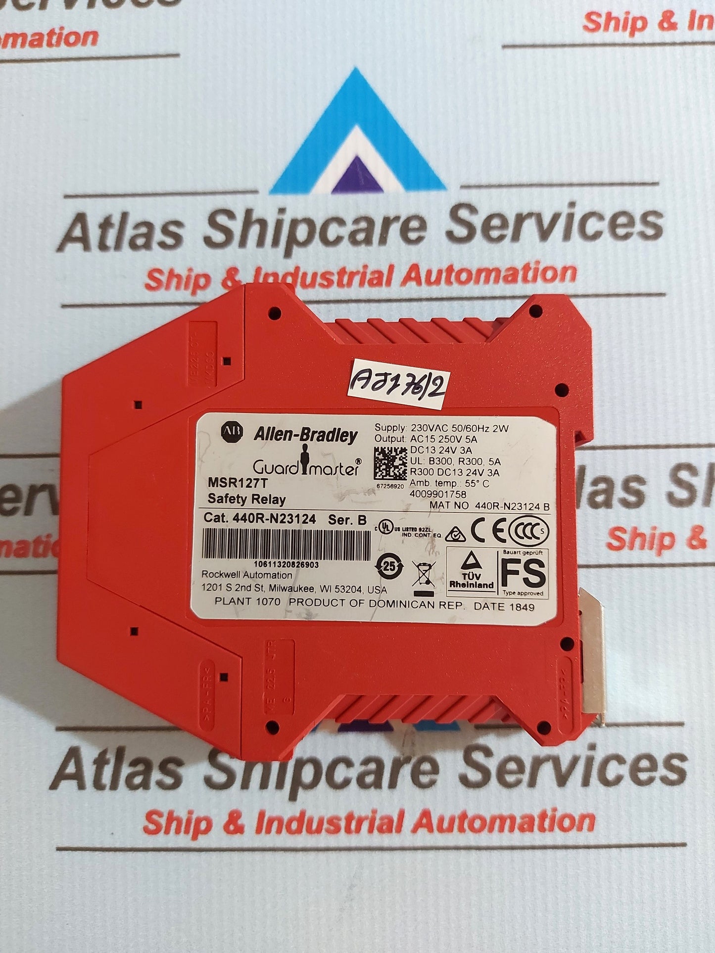 ALLEN-BRADLEY 440R-N23124 GUARDMASTER SAFETY INTERLOCK RELAY MSR127T