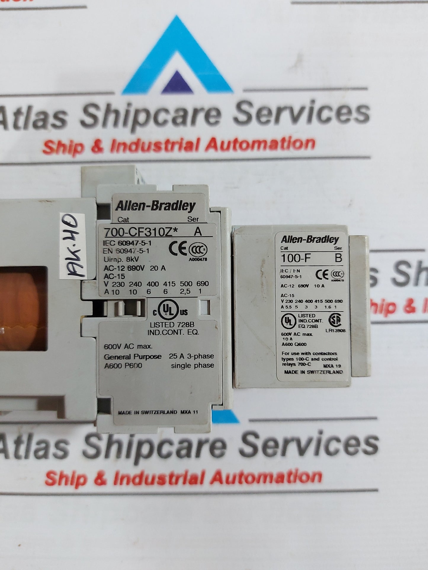 ALLEN-BRADLEY 700-CF310Z* SER.A RELAY COIL WITH 100-F SER.B