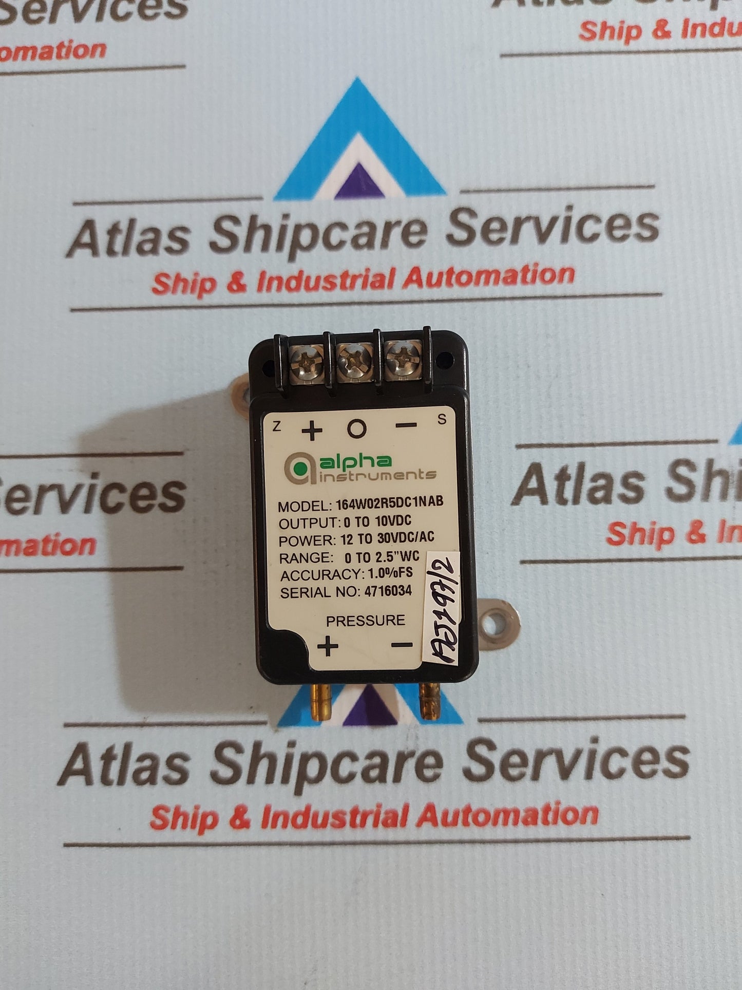 ALPHA INSTRUMENTS 164 LOW DIFFERENTIAL PRESSURE TRANSDUCER 164W02R5DC1NAB 0-10V