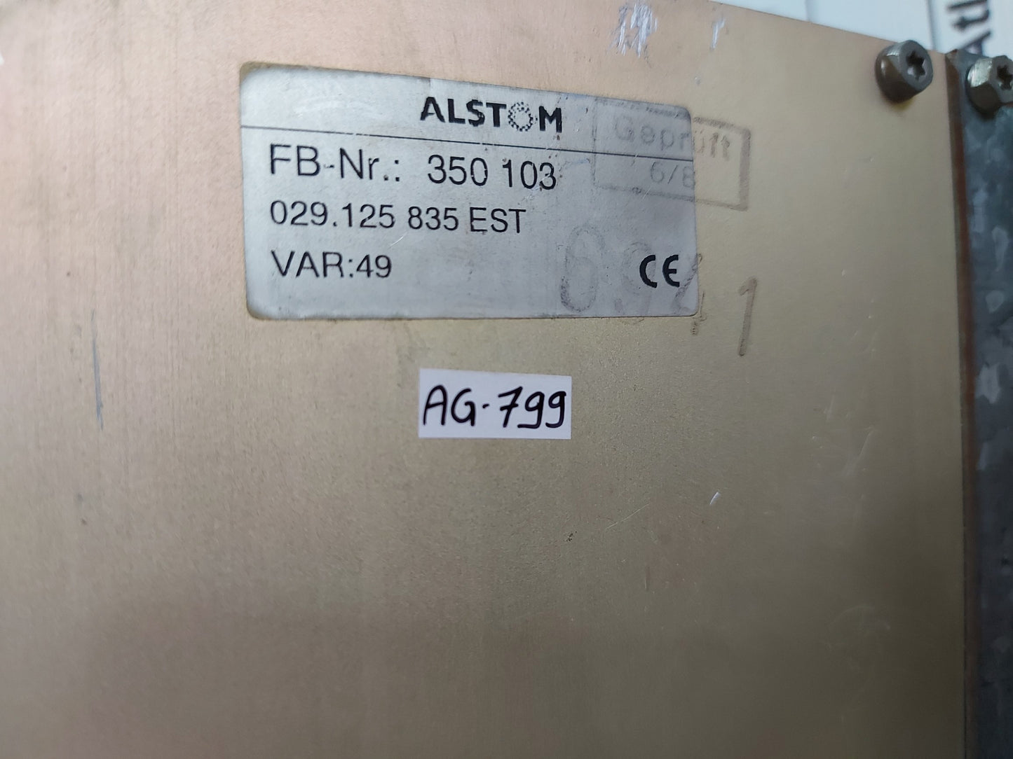 ALSTOM 350 103 029.125 835 EST CONTROL PANEL