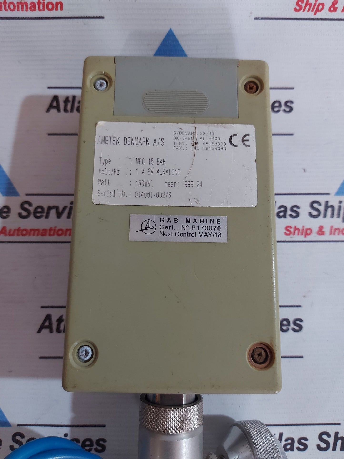 AMETEK MPC 15 BAR MARINE PRESSURE CALIBRATOR PUMP MAX.15BAR/200 PSI