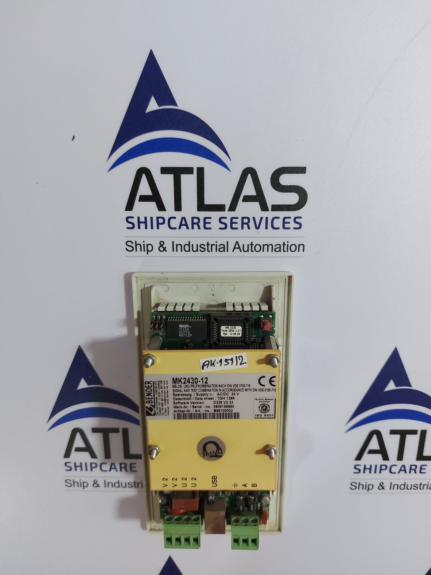 BENDER MK2430-12 SIGNAL AND TEST COMBINATION IN ACCORDEANCE WITH DIN VDE 0100-710
