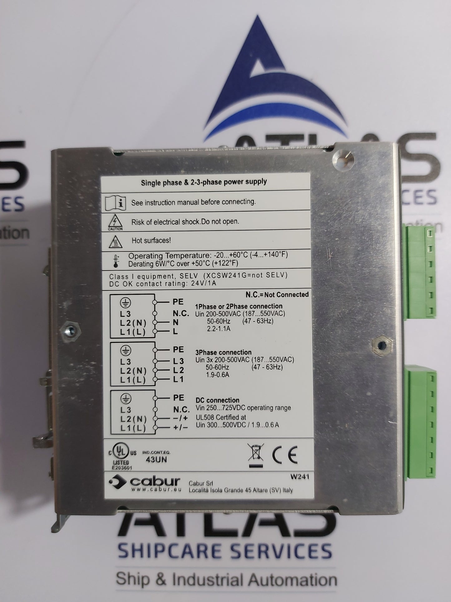 CABUR XCSW241C UNIVERSAL POWER SUPPLY 24VDC/10A