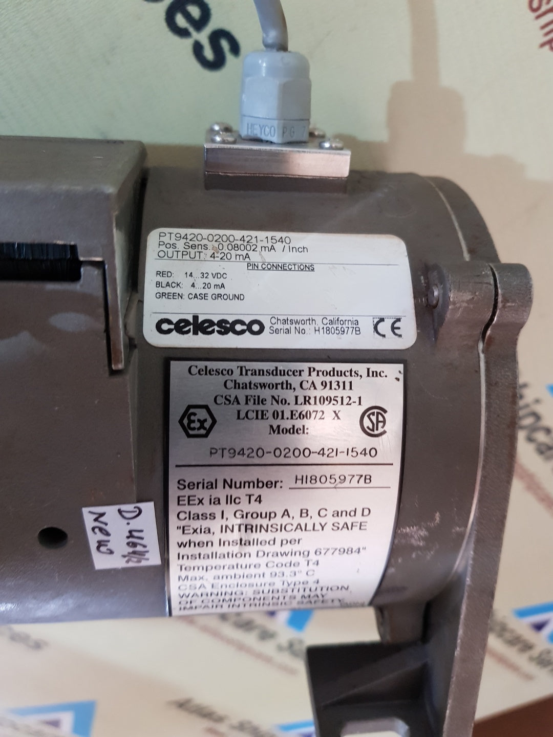 CELESCO PT9420-0200-421-1540 CABLE EXTENSION POSITION TRANSDUCER