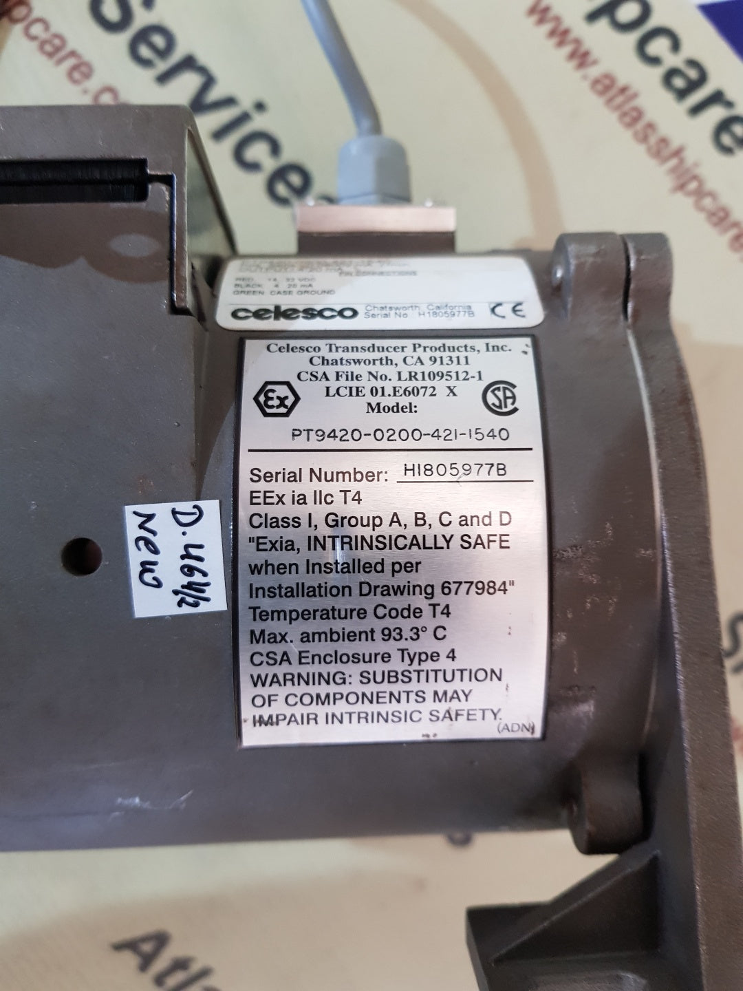 CELESCO PT9420-0200-421-1540 CABLE EXTENSION POSITION TRANSDUCER