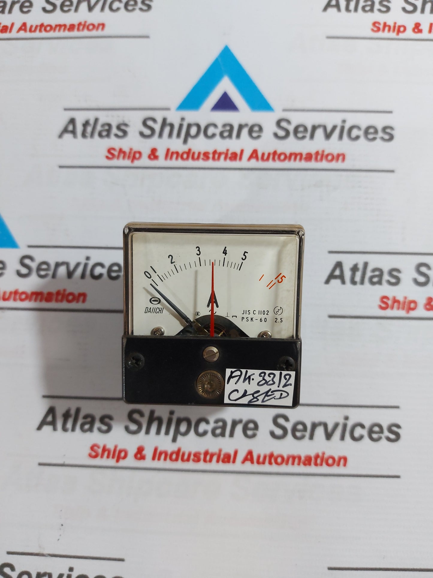 DAIICHI PSK-60 PANEL AMPERE METER JIS C 1102 0 TO 15