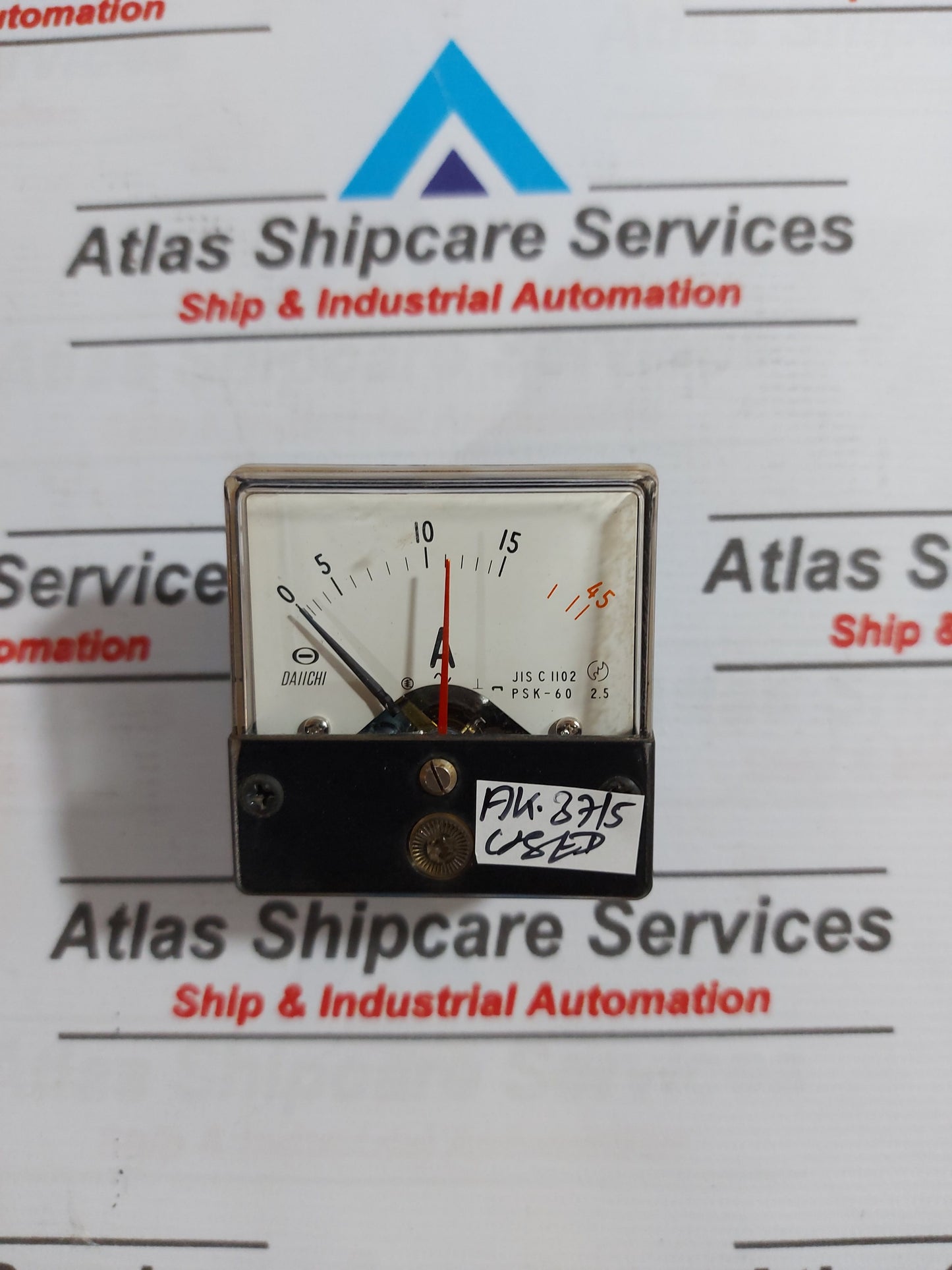 DAIICHI PSK-60 PANEL AMPERE METER JIS C 1102 0 TO 45