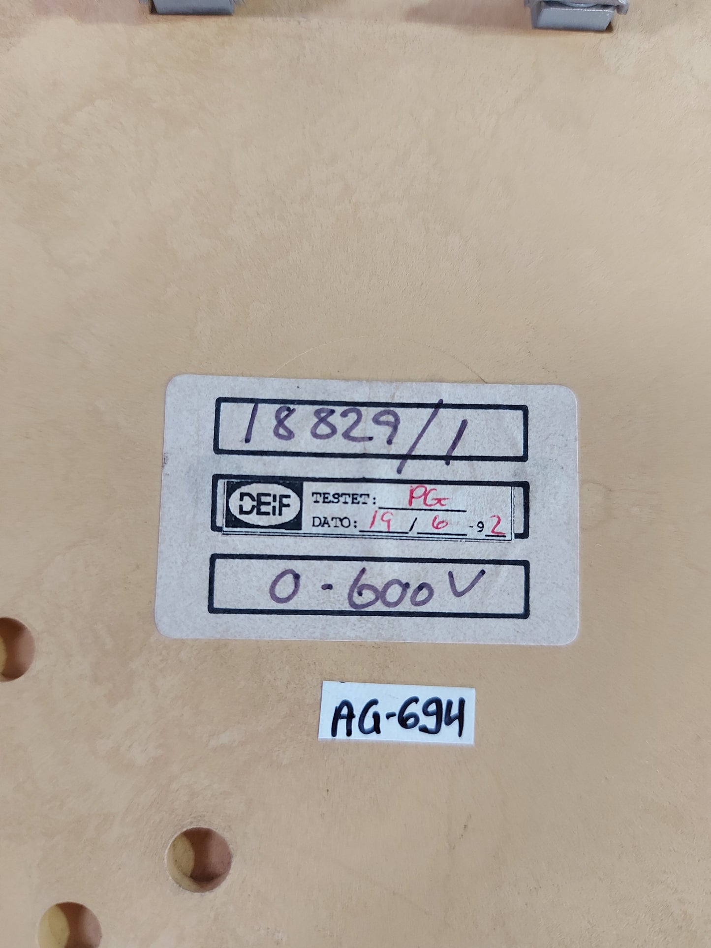 DEIF 18829/1 PANEL METER 0-600V AG694