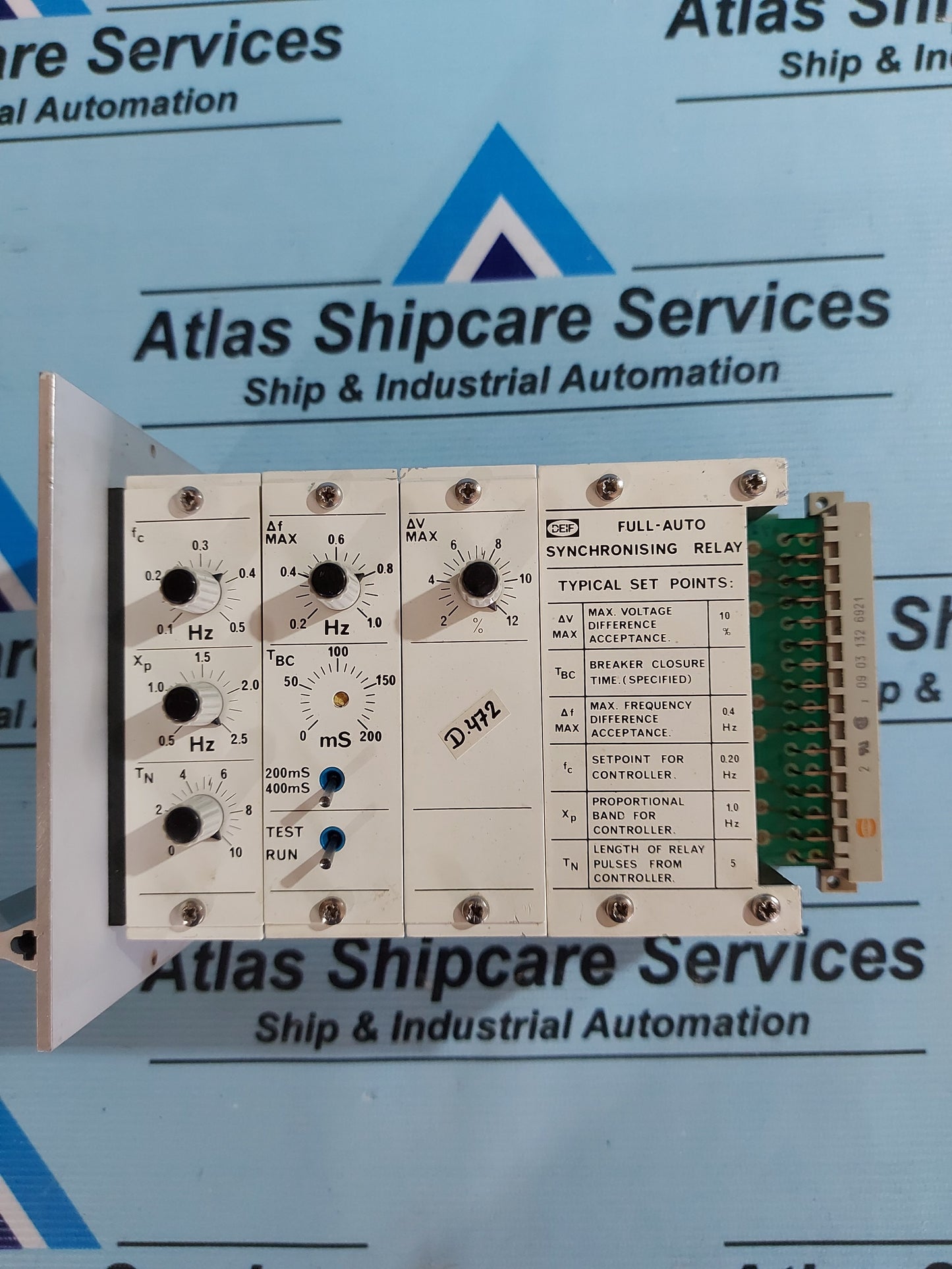 DEIF FAS-2R AUTO SYNCHRONIZING RELAY