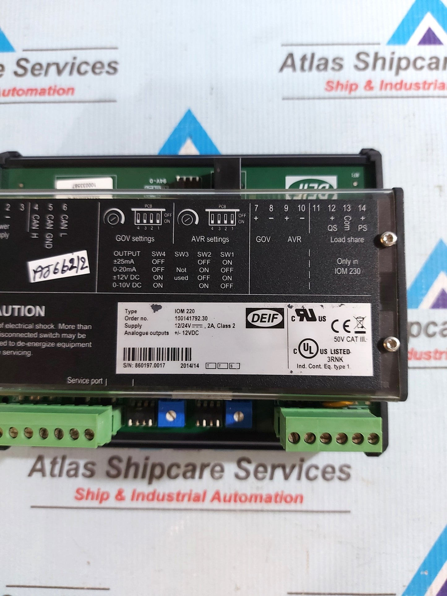 DEIF IOM 220 ANALOG OUTPUT MODULE 12/24VDC 2A CLASS 2