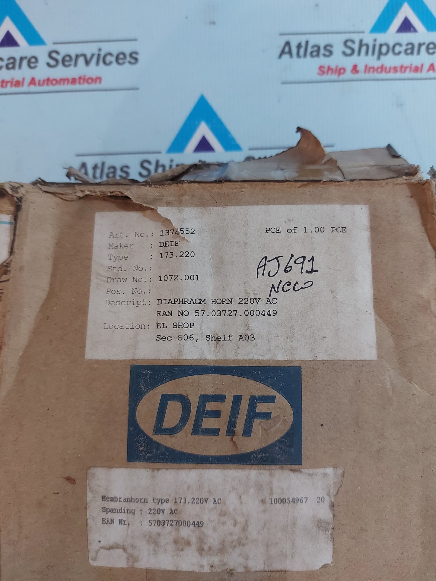 DEIF MALLING KONTROL HORN 173.220 DIAPHRAM