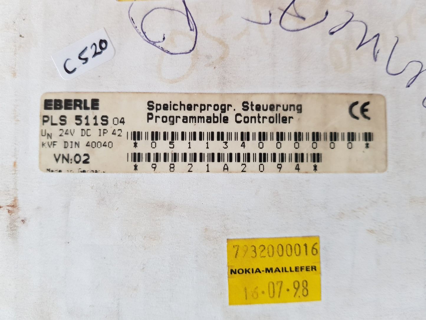 EBERLE PLS 511 S PROGRAMMABLE CONTROLLER
