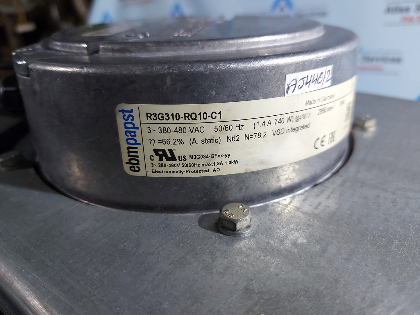 EBM PAPST R3G310-RQ10-C1 INDUCER BLOWER MOTOR 3~ 380-480VAC 50/60Hz