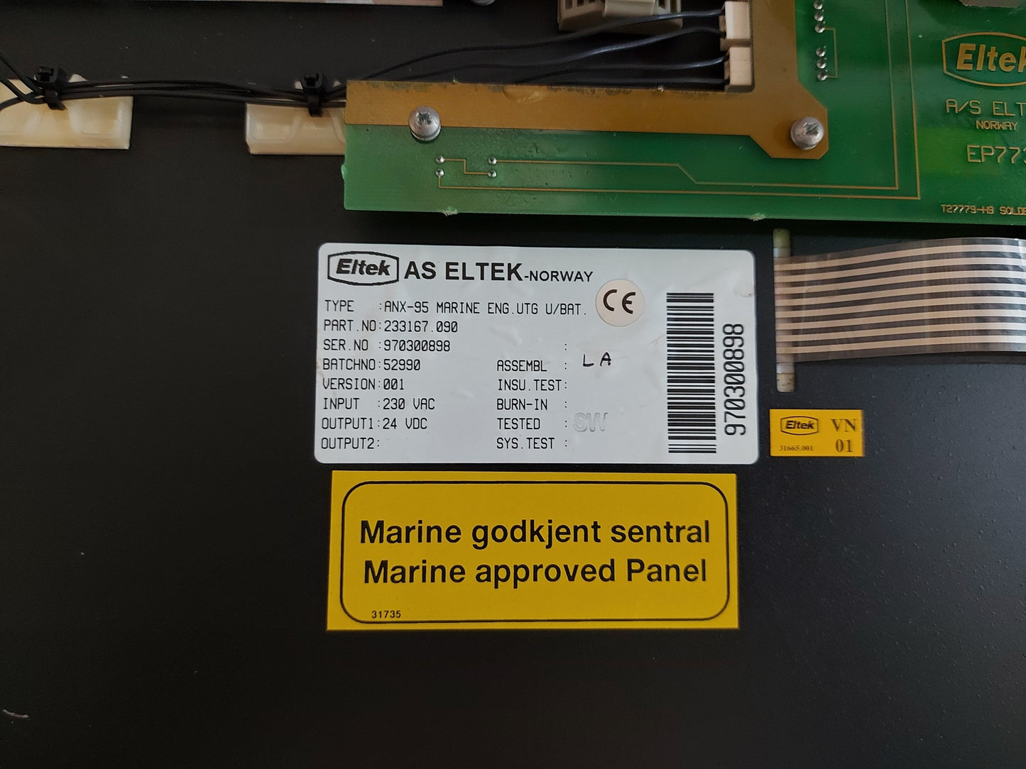 ELTEK FIRE ALARM SYSTEM ANX 95 P/N.233167.090