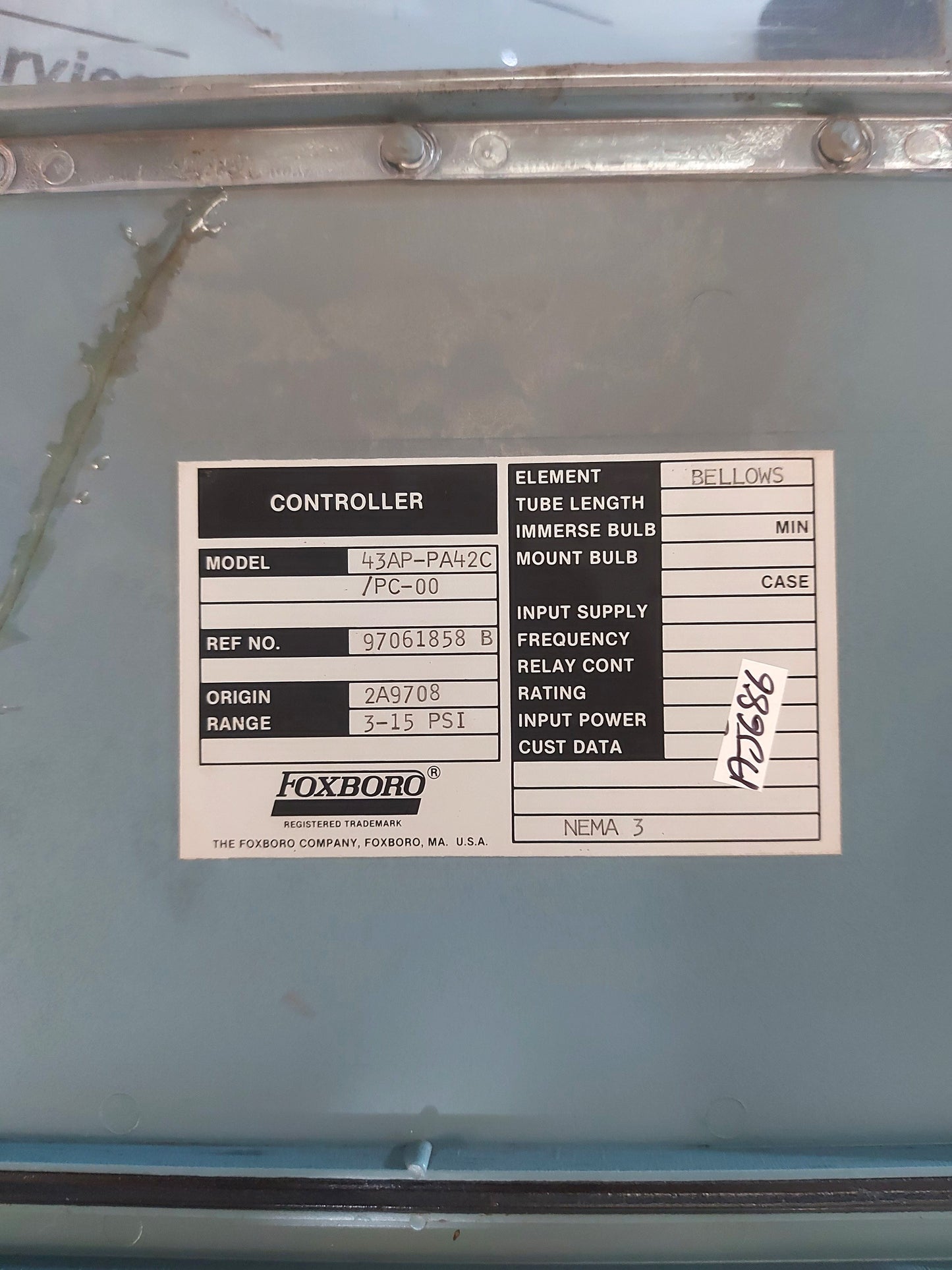 FOXBORO 43AP STABILOG PNEUMATIC CONTROL UNIT 43AP-PA42C/PC-00