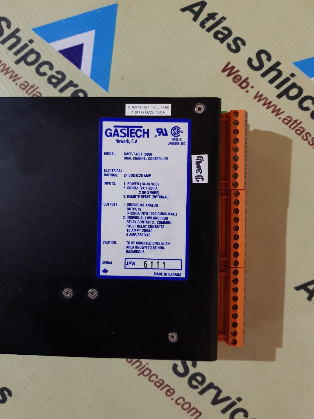 GASTECH SAFE-T-NET 2000 DUAL CHANNEL CONTROLLER