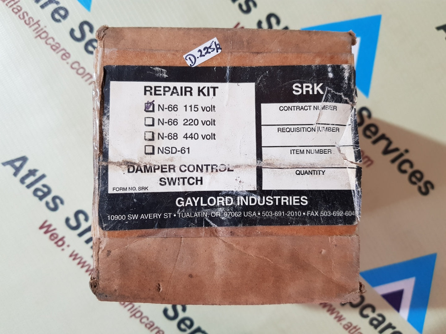GAYLORD N66L DAMPER CONTROL SWITCH