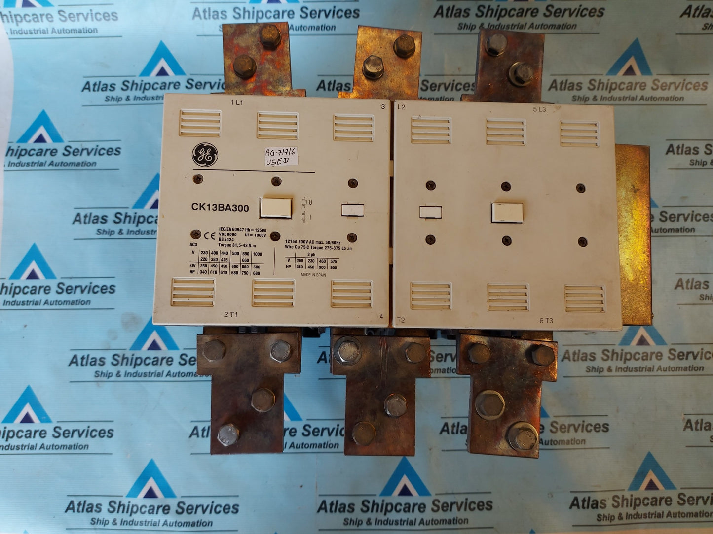 GE CK13BA300 CONTACTOR 1250A 600VAC 50/60Hz AG717