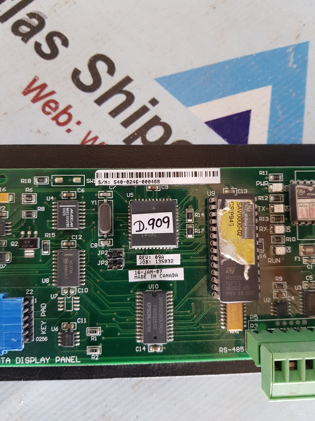 GE ENERGY SERVICES WESDAC DATA DISPLAY PANEL