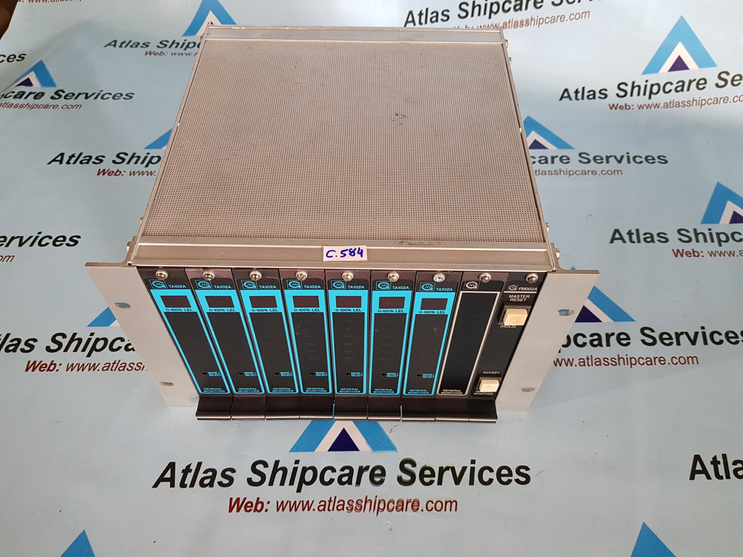 GENERAL MONITORS TA102A SERIAL INTERFACE 8 CHANNEL BUSS BOARD FM002A