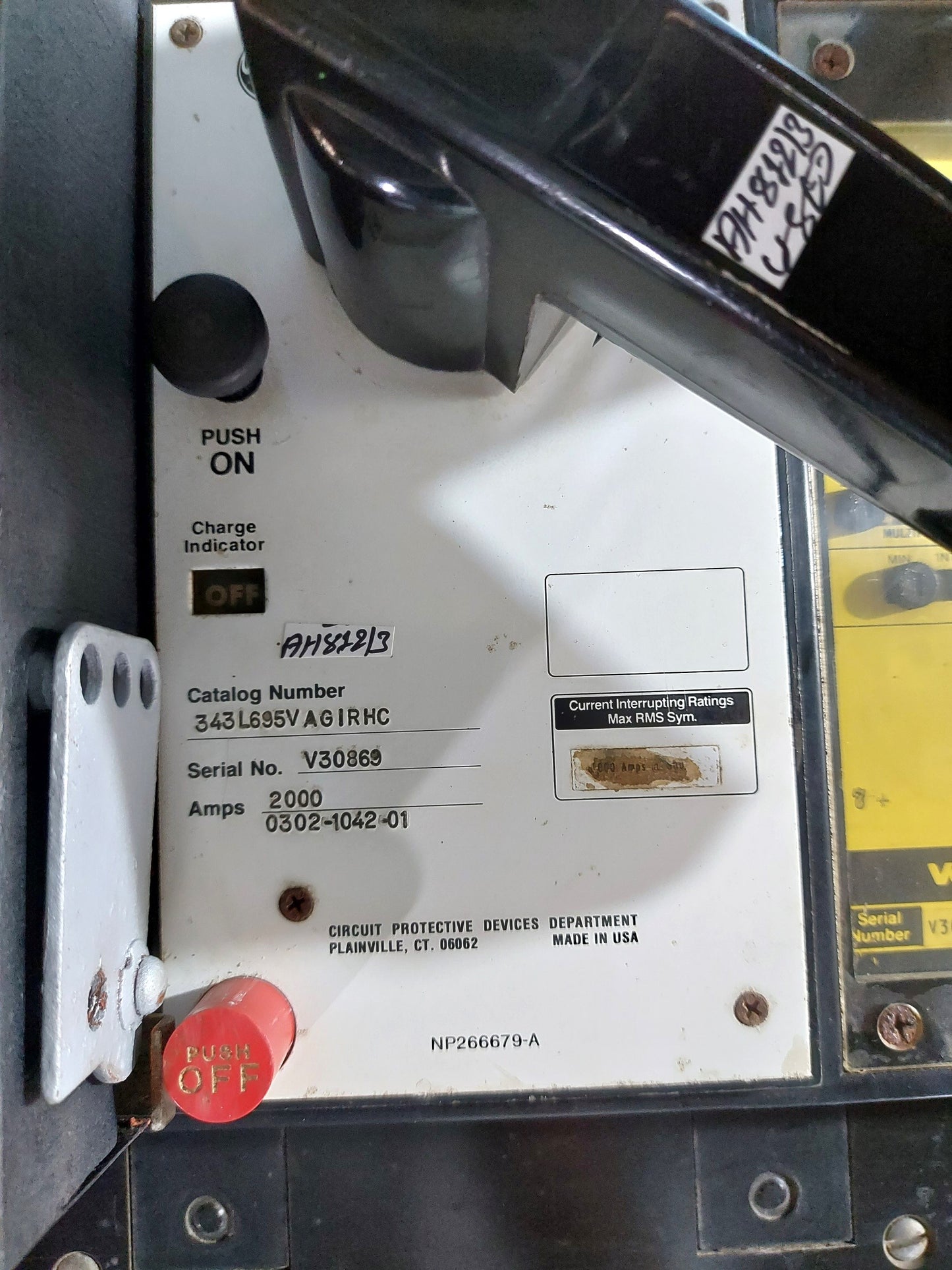 GE POWER BREAK 343L695VAGIRHC CIRCUIT BREAKER 2000 Amps