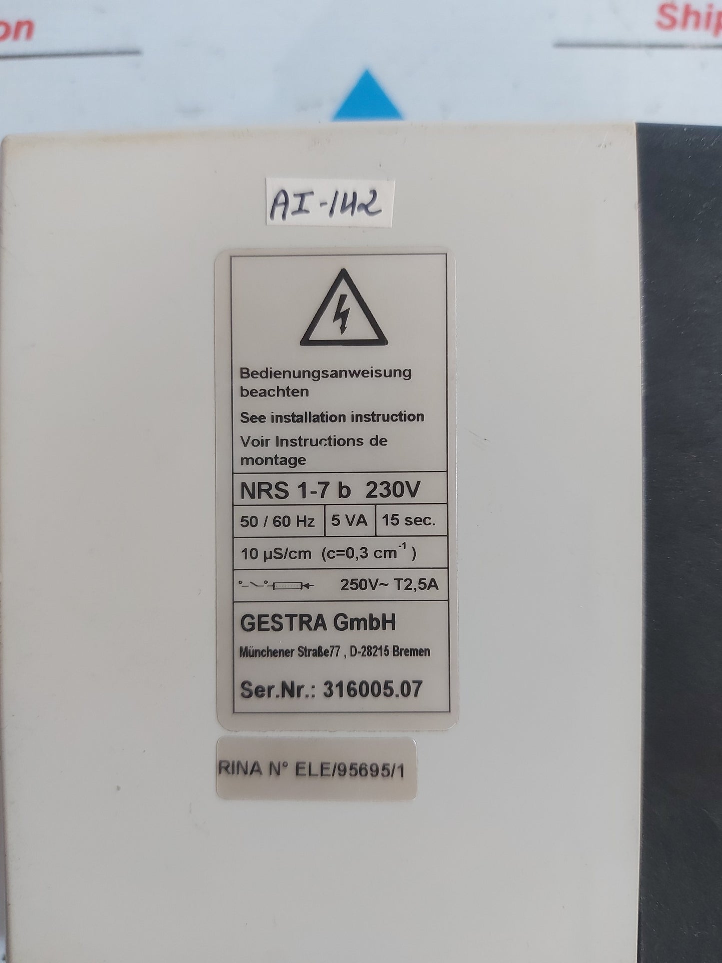 GESTRA NRS 1-7 b 230V WATER LEVEL SWITCH